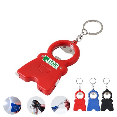 Beer Bottle Opener With Tape and Keychain