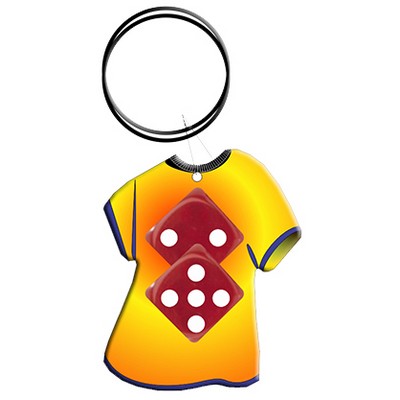 Las Vegas Dice T-Shirt Key Chain w/Clear Mirrored Back (4 Square Inch)