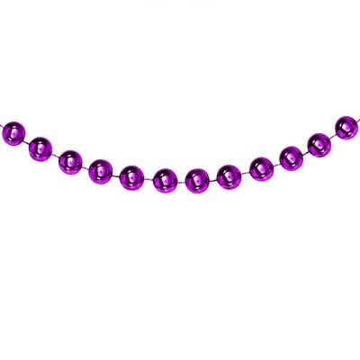 33" Metallic Purple Round Beads Necklace