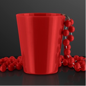 Red Shot Glass Bead Necklace 1.5 oz. (NON-Light Up) - BLANK