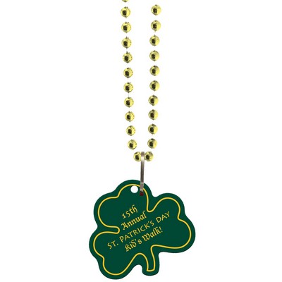 Shamrock Medallion w/Mardi Gras Beads