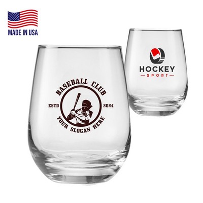 15.25 oz. USA Made Libbey Stemless Glasses W/ Custom Logo