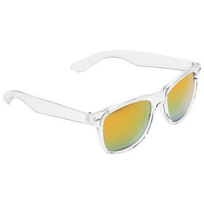 UV400 Polarized Retro Round-Frame Clear Lens Sunglasses