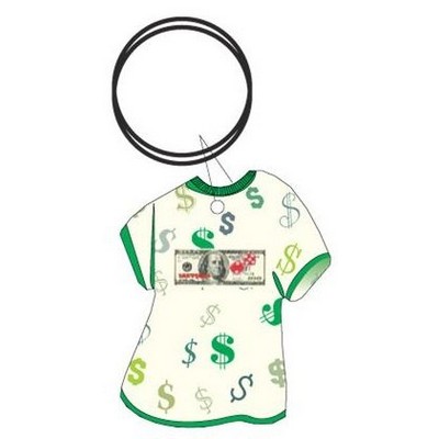 LV Dice $100 Bill T-Shirt Key Chain w/Clear Mirrored Back (4 Square Inch)