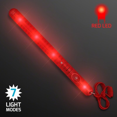 Flashing LED Red Patrol Wands - BLANK