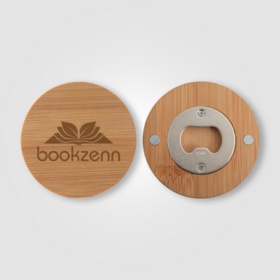 Bamboo Magnetic Bottle Opener - Laser