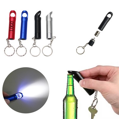 Aluminum LED Flashlight Bottle Opener Keychain