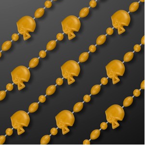Gold Football Party Bead Necklaces - BLANK