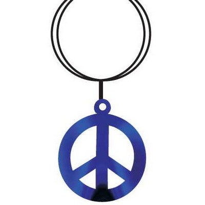Peace Sign Key Chain w/Clear Mirrored Back (3 Square Inch)