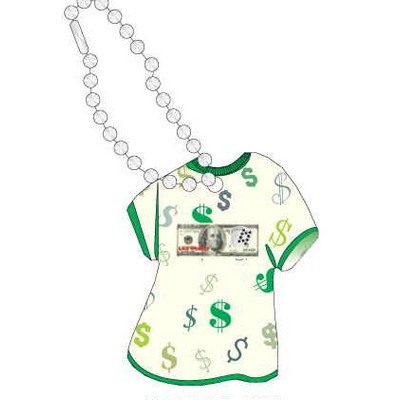 Las Vegas Royal Flush $100 Bill T-Shirt Key Chain w/ Black Back (4 Square Inch)
