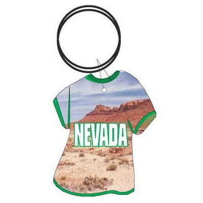 Nevada Desert T-Shirt Key Chain w/Clear Mirrored Back (4 Square Inch)