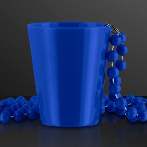Blue Shot Glass Bead Necklace 1.5 oz. (NON-Light Up) - BLANK