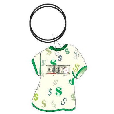 LV Blackjack $100 T-Shirt Key Chain w/Clear Mirrored Back (4 Square Inch)