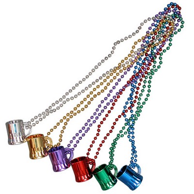 Beer Mug Metallic Beads Necklace