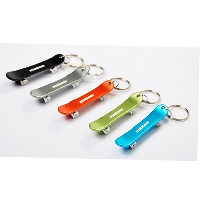 Aluminum skateboard shape bottle opener keychain