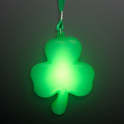 Big Light Up Shamrock Necklace for St. Paddy's Day - BLANK
