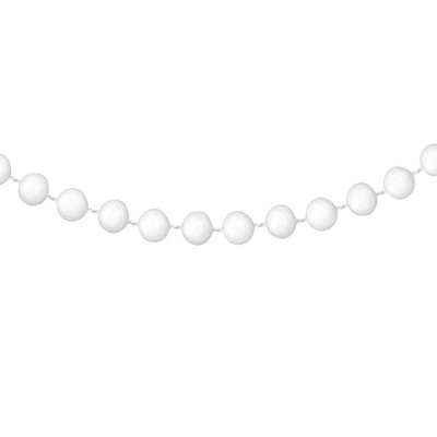 33" White Metallic Round Beads Necklace