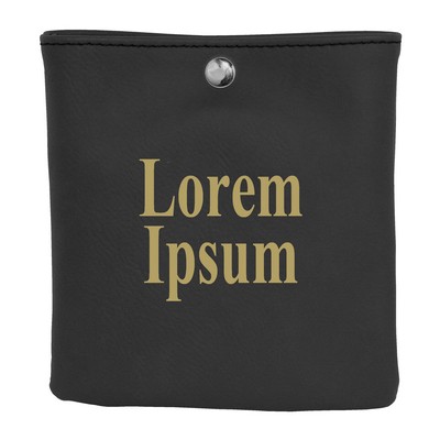 Suave™ Square Coaster w/Lasered Snap Pouch (Set of 4)