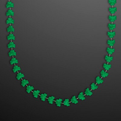 Rounded Mini Shamrocks Bead Necklace (NON-Light Up) - BLANK
