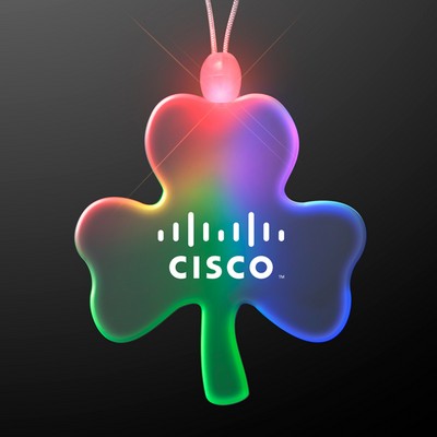 Acrylic Big Shamrock Shape Necklace with Multicolor LED - PRINTED