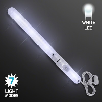 Flashing LED White Patrol Wand - BLANK