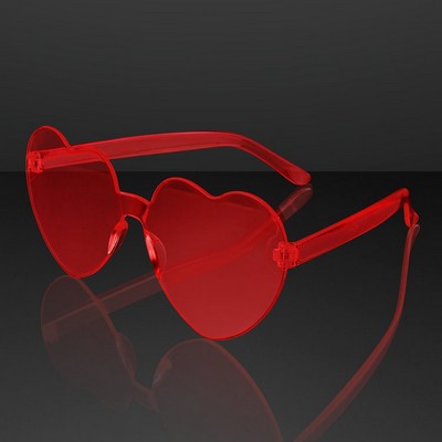 Red Heart Shades Cute Glasses, NON-Light Up - BLANK