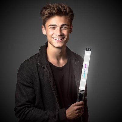 12" White LED Patrol Wand(Pad Print)