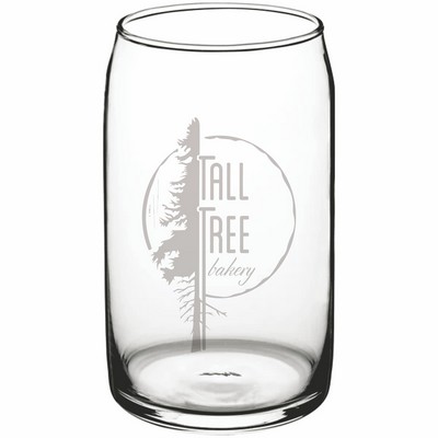 Laser Engraved 16 oz Can Glass