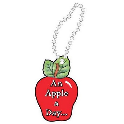Apple w/ Daily Apple Slogan Key Chain w/ Black Back (12 Square Inch)